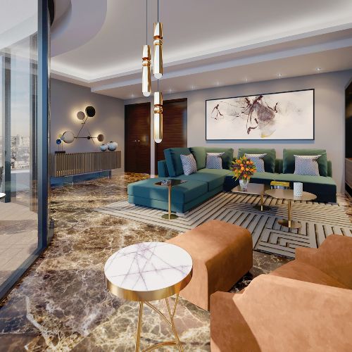 Corniche project living room