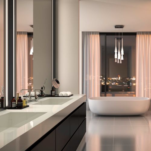 Rathbone ensuite bathroom at night