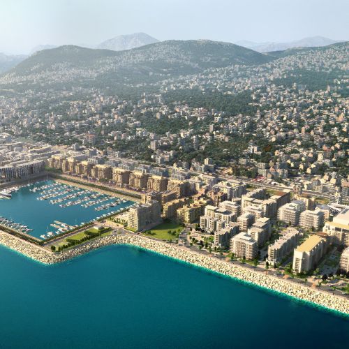 Marketing aerial, full district
