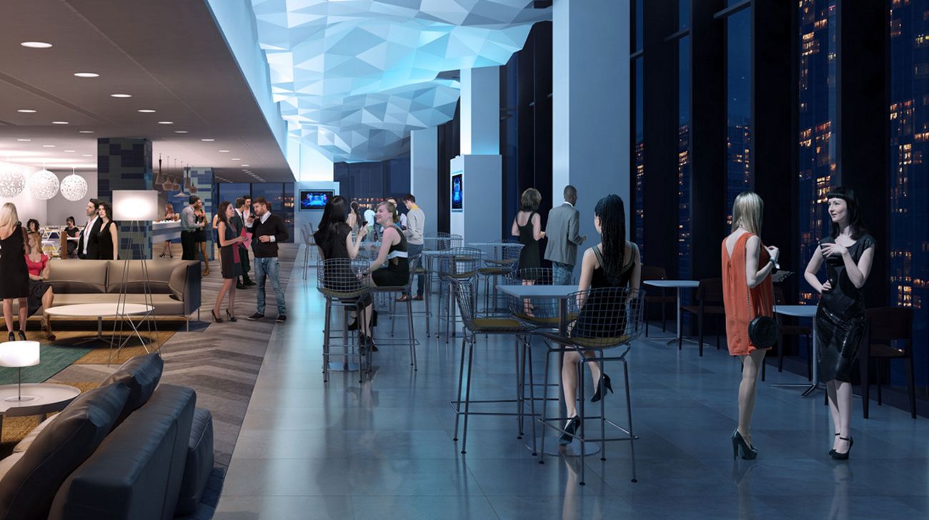 KPMG café at night