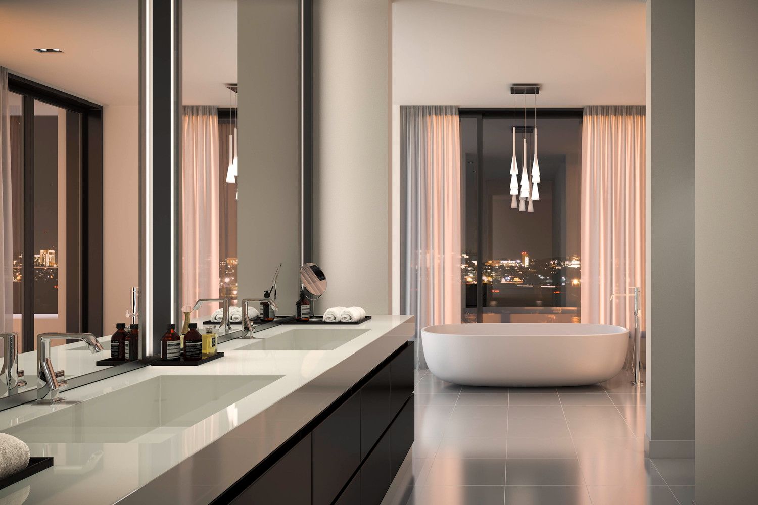 Rathbone ensuite bathroom at night
