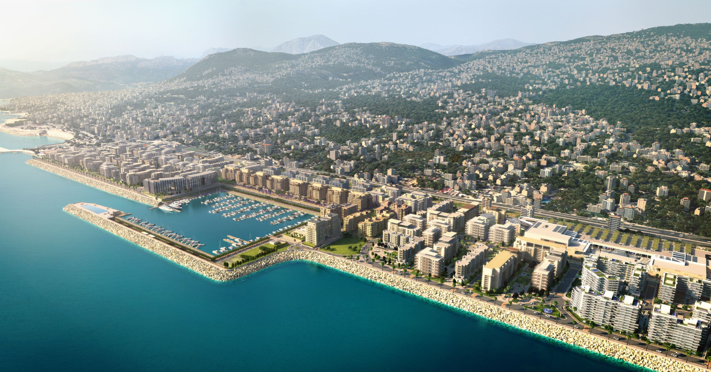 Marketing aerial, full district
