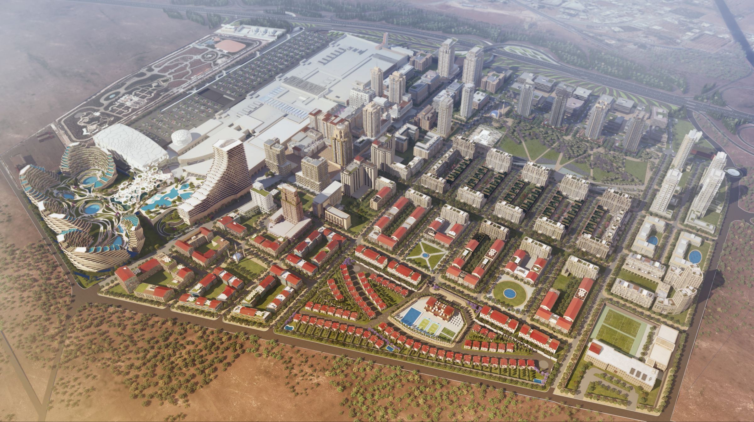 Aerial C, district overview